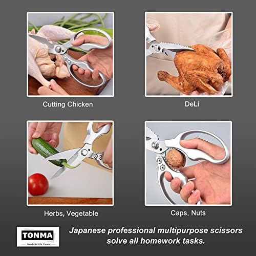TONMA Kitchen Shears Heavy Duty, Made in Japan, Stainless All-Purpose TKM-6