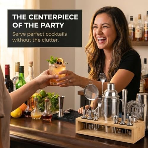 Mixology Bartender kit | 31 Piece Professional Bartender Set by Mixthology - bar Tools, Accessories, and bar Sets for The Home by Bartenders. Gift The Perfect Cocktail Shaker