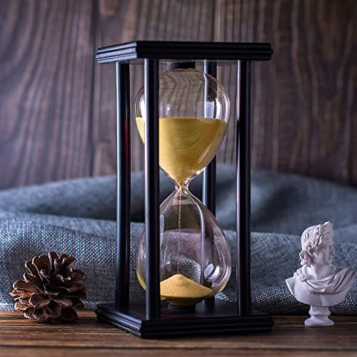 BELLAWARE Hourglass Timer with Golden Sand, 60 Minute Wooden Sand Timer