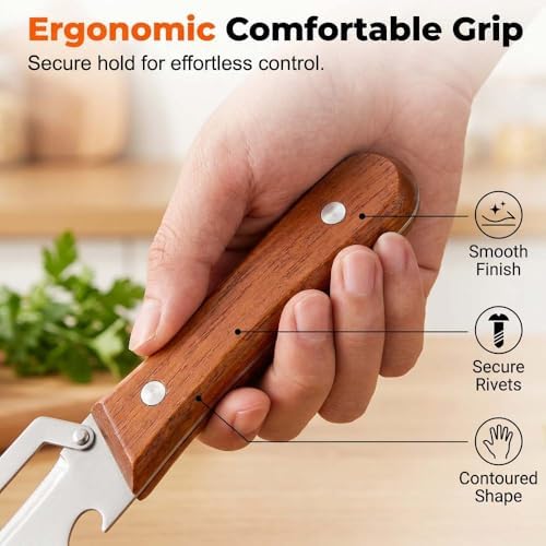 Vegetable Peeler for Kitchen,Multifunctional Stainless Steel Peeler with Wooden Handle and Bottle Opener, 2026 New Kitchen Gadget, Peeler for Fruit, Vegetable, Potatoes, Carrots, Apples (1PC)