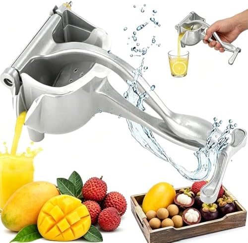 Hand Juicer Stainless Steel, Manual Lemon Squeezer for Orange 304 Stainless Steel Aluminum Alloy, Lime, Grapefruit Non-Slip Grip, Easy to Clean Hand Press Juice Extractor