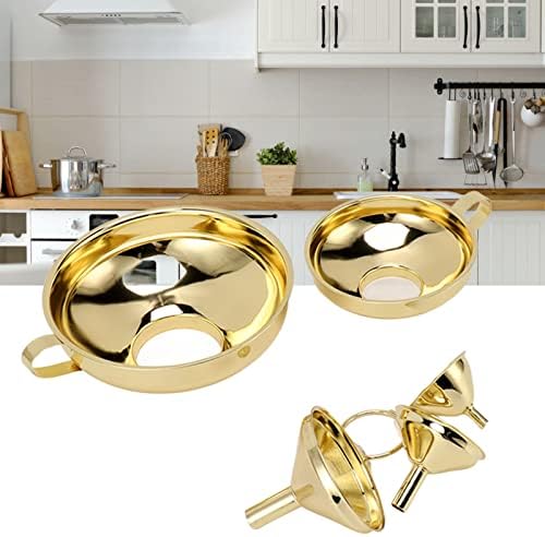 Stainless Steel Funnel Set, 3 Sizes, Narrow Stem, Handle