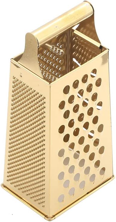 Box Grater for Kitchen, 4 Sided Box Cheese Grater, Stainless Steel Gold Box Grader for Cheese, Potato, Carrot Peeler and Slicer, Kitchen Gadgets Accessories Dishwasher Safe