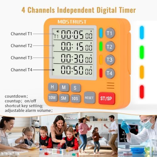 Digital Dual Kitchen Timer, Multiple Channels Countdown Timer