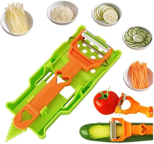 Multifunctional Kitchenware Set, 3-in-1 Peeler Multifunctional Single Blade Peeler, Lemon Squeezer Potato Peeler, Multi Cutter and Julienne Set with Grating Plate Great for Fruit and Vegetable