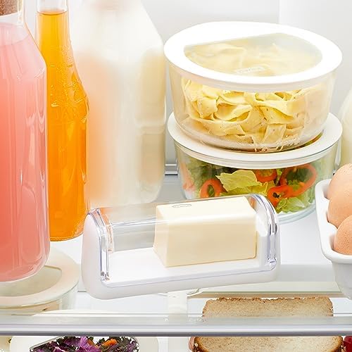 Chef’n Slice'n Store Butter Dish with Built-In Slicer Lid – Fits Long & Short Sticks, Measurement Marks Included – Keeps Butter Fresh & Ready to Slice