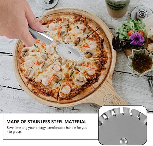 Abaodam ravioli cutter pizza steel pasta pie crust wheel & decorator set dough roller commercial- Pastry Ravioli Pizza Cutter Stainless- Steel Wheels for Commercial- Grade Pasta Pie