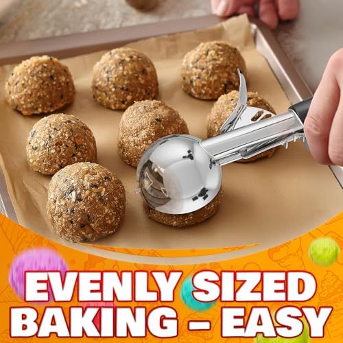 1 Oz Ice Cream Scoop with Trigger, #30 Disher for Portion Control
