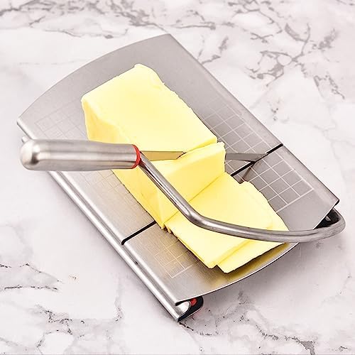 Stainless Steel Cheese Slicer Cutter, Multipurpose Cheese Slicer Food Cutter with Blade