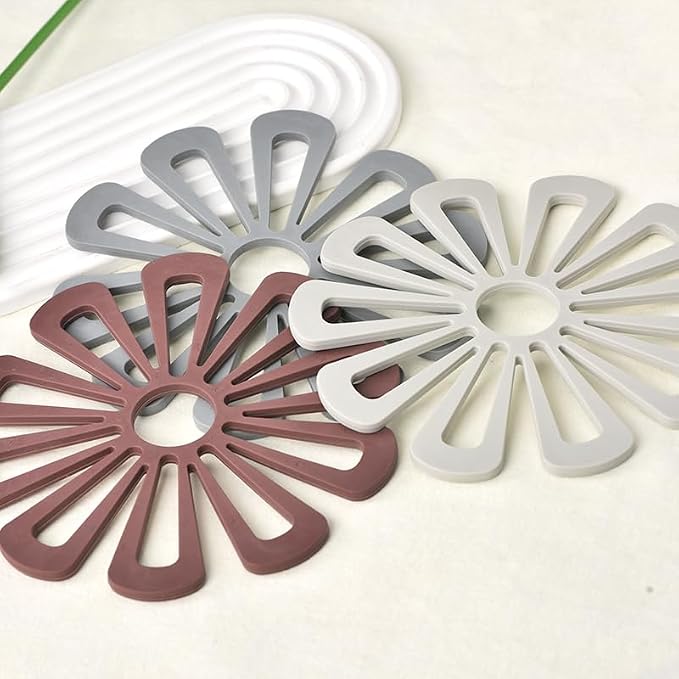 Silicone Trivet Mat for Kitchen, Hot Pot Holder Hot Pads for Pots Pans, Trivets Hot Plates for Hot Dishes, Heat Resistant Table Mat for Countertop, Set of 3