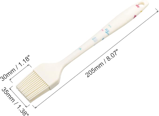 uxcell Basting Pastry Brush, 8" Silicone Flexible Brushes for Baking, Cooking, Grilling, White