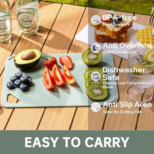 THETCHRY Plastic Cutting Board Set of 3-Cutting Boards for Kitchen BPA Free