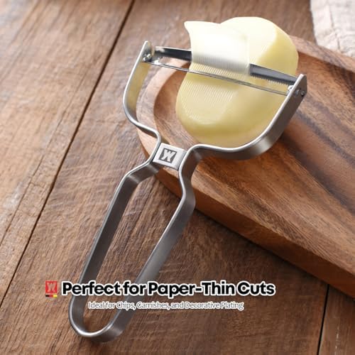 Wagensteiger Stainless Steel Potato Peeler with Extra-Wide Peeling Blade, Great for Large Vegetables (1610)