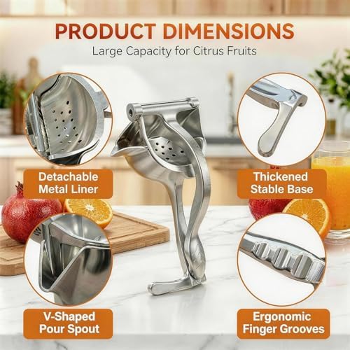 Lime Squeezer, Manual Citrus and Lemon Juice Press
