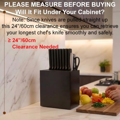 Universal Knife Block XL Knife Block Without Knives Acacia Wood Dark Brown
