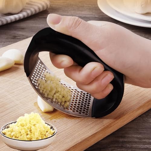 Garlic Ginger Quick Crusher - Multipurpose Garlic Press Crusher, Handy Kitchen Gadget Tool, Garlic Press Stainless Steel, Squeeze Design for Effortless Garlic and Ginger Crushing