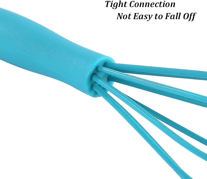 Compact Silicone Whisk (6.7 Inch), 12 Pack Portable Mini Balloon Mixer Egg Beater, Manual Handheld Milk Frothers, Household Egg Blender Small Silicone Egg Whisks for Cooking (Blue)