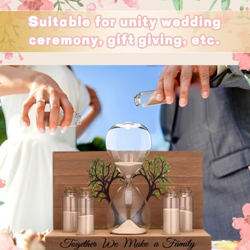 Sliner Unity Sand Ceremony Kit Unity Hour Glass for Wedding, 7 Pcs, Fresh