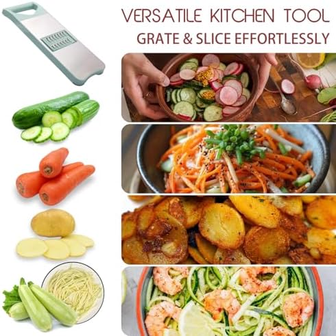 NACOLUS 3-Blade Mandoline Slicer, Stainless Steel Slicer Vegetable Cutter
