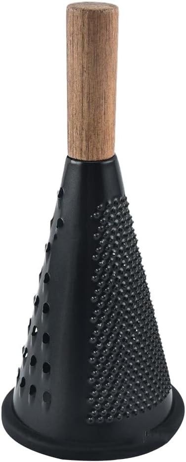 Luxshiny Stainless Steel Cone Grater with Comfortable Handle - 10.03 Inch Food Grater for Cheese Vegetables Garlic Potato and Ginger - Kitchen Slicer and Grating Tool