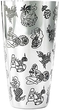 Barfly Cocktail Tin, Large 28 oz (828 ml), Stainless Steel, Tiki