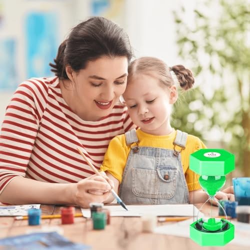 SuLiao Hourglass Sand Timer 3/5/8/10/15/20/25/30 Minutes, Large Acrylic Unbreakable Sand Clock for Kids, Plastic Sand Watch, Colorful Hour Glass Sandglass for Classroom Games Kitchen Decor (Pack of 8)