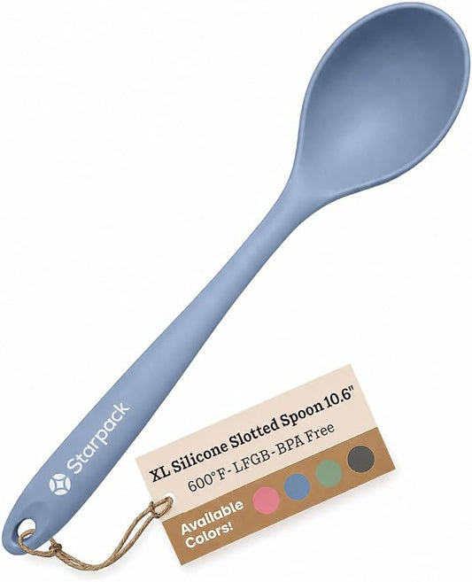 Starpack 'Mix it Up' Premium Silicone Cooking Spoons - Silicone Mixing Spoons for Baking Heat Resistant 600°F - Nonstick Cookware Serving Spoon for Kitchen - Rubber Stirring Spoon