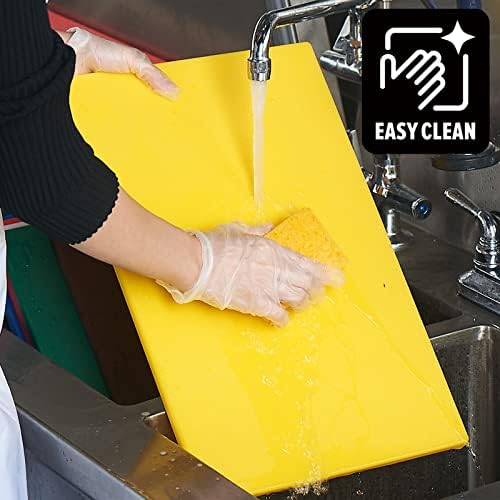 CURTA Cutting Boards for Kitchen,18" x 12" x 0.5" Yellow Color Coded Plastic Chopping Board with Anti Slip Surface Dishwasher Safe