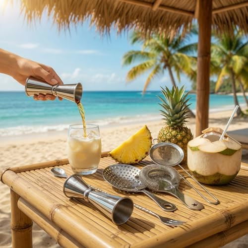 Homestia 5 Pieces Cocktail Strainer Set Stainless Steel Bar Tools Set