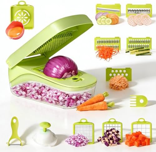 Thalirem 17-in-1 Vegetable Chopper with Container and 4 Blades