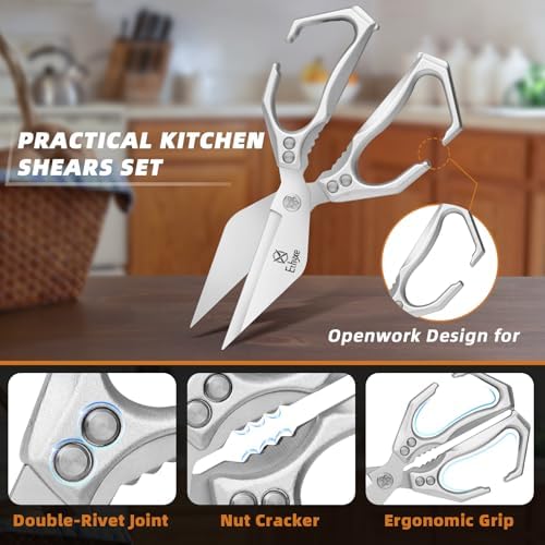 Kitchen Shears Set – Ultra Sharp Meat Scissors Dishwasher Safe