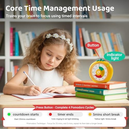 Magnetic Visual Timer, 60-Minute Countdown for Kitchen Classroom Homework