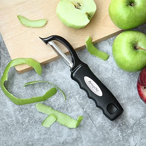Spring Chef Premium Swivel Vegetable Peeler & Handheld Zester - 2 Product Bundle - Black