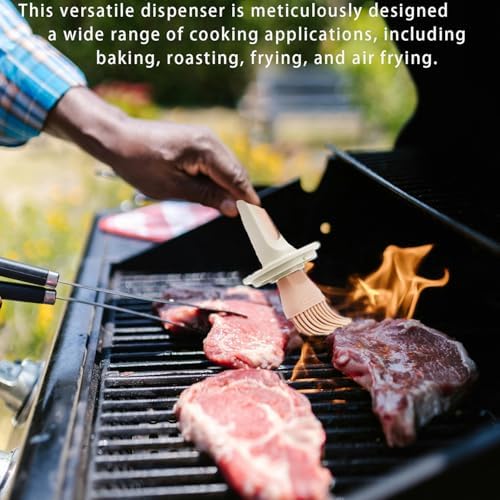 Oil Dispenser with Brush Glass Olive Oil Dispenser with Expandable Silicone Brush and Locking Cap Ideal for Kitchen Cooking Vinegar Sauces Barbecue Grilling Frying (2 Pcs)