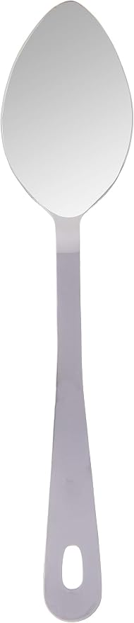 Genware NEV-300012 Serving Spoon with Hanging Hole, Stainless Steel, 12"