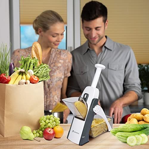 Vegetable Chopper Mandoline Slicer Adjustable Vegetable Cutter Safe Multi-purpose Food Vegetable Slicer for Kitchen (Gray)