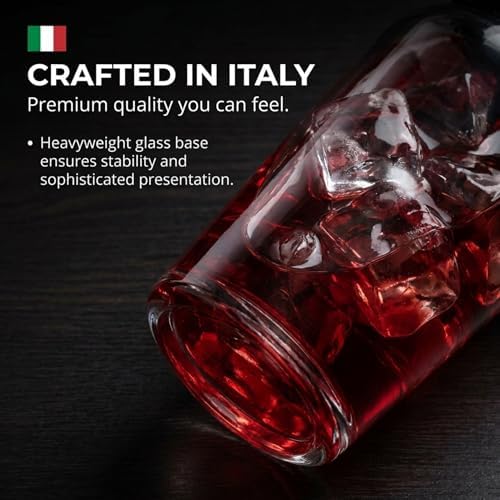 Godinger Cocktail Shaker, Martini Shaker, Italian Made Glass Bar Shaker, 19oz (Pack of 4)