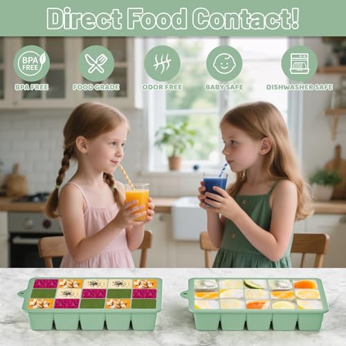 Silicone Ice Cube Tray 3 Pack - EASY RELEASE ice cube tray with lid, BPA Free Ice Cubes Trays for Freezer,ice cube mold for Cocktail,Whiskey (Purple +Pink+Mint)