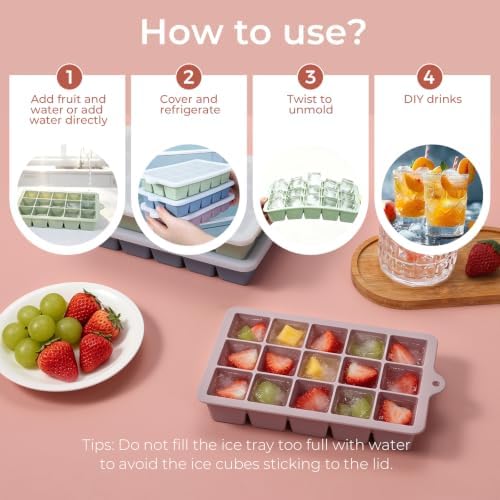 Silicone Ice Cube Trays With Lid