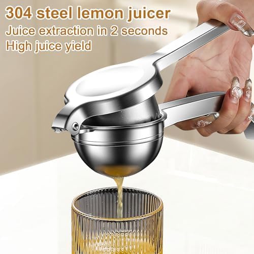 Stainless Steel Juicer Hand Press-Heavy Duty Hand Juicer Manual Juicer Handheld Squeezer Press For Lemon Pomegranate Orange-Kitchen Tool (Stainless steel-A)