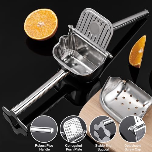Large Lemon Squeezer, 304 Stainless Steel Citrus Juicer, Heavy duty Manual Juicer For Citrus, Orange, lemon and Other Fruit