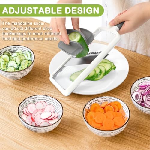 Multi Handheld Mandoline Slicer With Adjustable Stainless Steel Blade, Food Cutter Vegetables Chopper, Handy Veggie Slicer With Peeler For Speedy Slicing of Fruits And Vegetables(Grey)