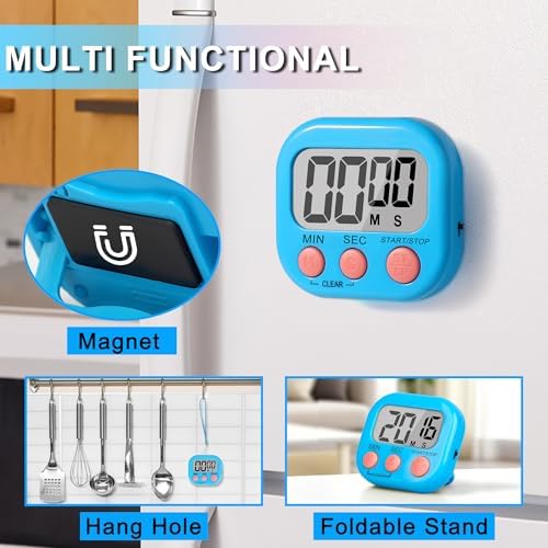 ZILLEEN Classroom Timer for Kids Teachers 6 Pack Digital Timers Blue White