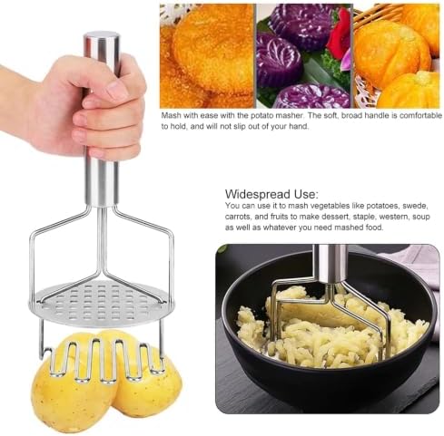 Potato Masher Dual-Layer Stainless Steel 9.5 Inch