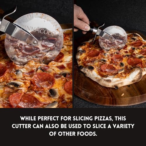 4 Inch Wheeled Pizza Cutter with Wood Handle