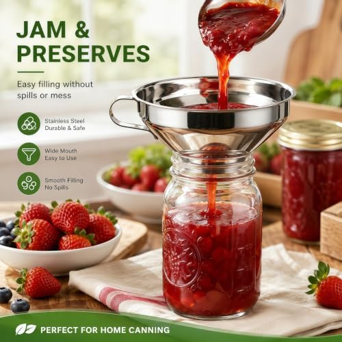 5 Pack Stainless Steel Canning Funnel for Filling Mason Jar