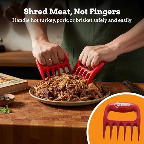 Mountain Grillers 2 Pack Bear Meat Claws - Heat Resistant and Durable Meat Shredder Claws for Pulled Pork, Chicken, and Beef - Ergonomic Handle for Grilling and Smoking - Essential Smoker Accessories