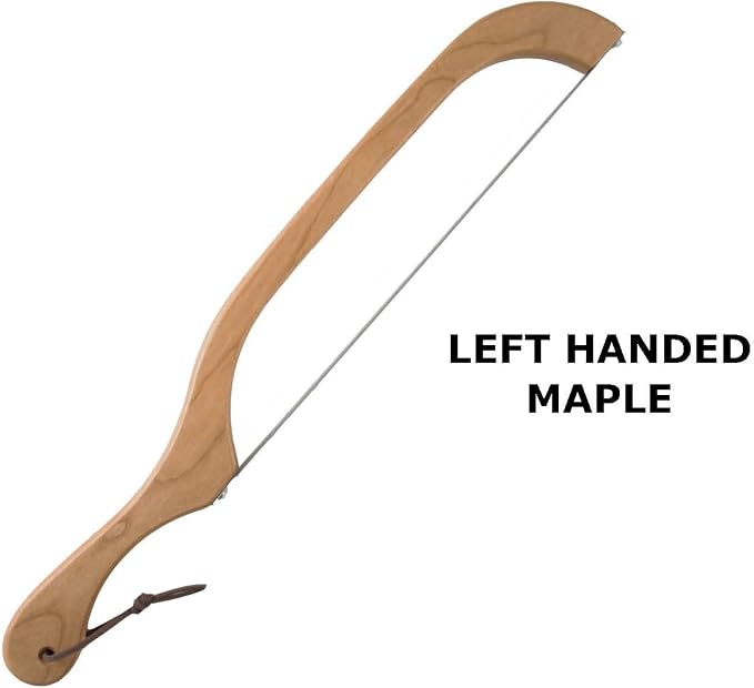 Out of the Woods of Oregon Bread and Bagel Slicer Bow Saw Bread Knife for Home Made Bread - Natural Alder - Choose from RIGHT OR LEFT HANDED (Maple - Left Handed)