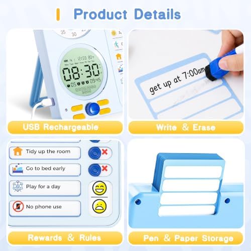 Herloreen Visual Timer for ADHD, Chore Chart & Task Planner for Kids,Adults