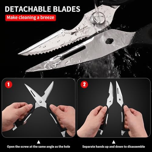 MAD SHARK Kitchen Scissors All Purpose Kitchen Shears Come Apart